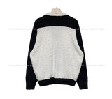 Daven color matching collar knit zip-up