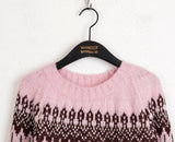Babe Vintage Snowflake Nordic Round Long Sleeve Knit