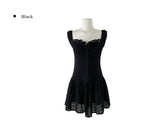 Az Punching Lace Ribbon Sleeveless Bustier Mini One Piece
