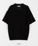 [unisex] Reelmaz Collar Bookle Short Sleeve Knit