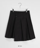 Oheni Layered Pleated Wrap Midi Skirt
