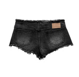 Micro Damage Denim Shorts