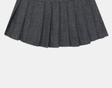 Tny pleats wool short skirt