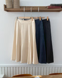 Jemu Satin Flare Midi Skirt