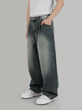 blue gray wide jeans