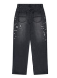 EMB SPLATTER DENIM PANT