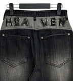 Embroidered Patch Wide Denim