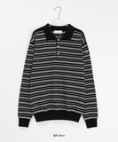 [unisex] Seichi Stripe Collar Over Knit