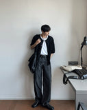 Linen denim wide