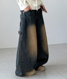 Patchwork Balloon Wide Denim
