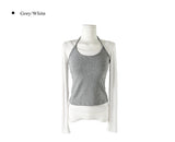 Yuan Halter Sleeveless Layered T-Shirt Set