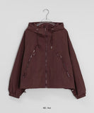 Tarint Crop Hood Windbreaker Zip-Up Jumper