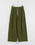 [unisex] Endo banding string pin tuck wide training pants