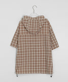 [unisex] Imeo Check Short Sleeve Hood Shirt