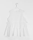 [BAONHAUS] Mesit Shirring Layered Sleeveless Blouse