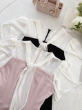 Michelle Tie Color Matching Tulip Flare Long One Piece