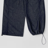 Non-Fade Raw Balloon Wide Jogger Banding Summer Pants