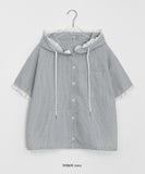 Diltiber Seersucker Check Hood Short Sleeve Shirt