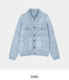 [wool20%] Ellie Bokashi handmade knit cardigan