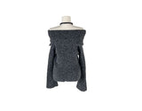 [Muffler Set/Wool Knit] Cozen Off-Shoulder Loose Fit Tie Knit