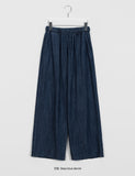 Nenbi banding wide denim pants