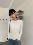 [BAONHAUS] Benir Round Ribbed Long Sleeve Tee