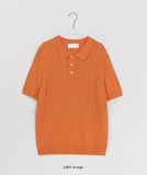 [Unisex] Monmock Cable Collar Over Short Sleeve Knit
