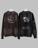 Discharged brushed washed sweatshirt