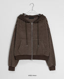 Nikio Two Way Brushed Stripe Hood Zip-Up