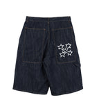 Leton embroidery bermuda denim pants