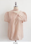 Byen Twist Scarf Short Sleeve Blouse