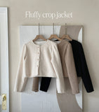 Demit Dumble Fluffy Crop Cardigan Jacket