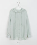 Kimu Color Summer See-through Hood Shirt