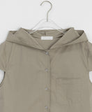 Ennew Crop Hood Short Sleeve Shirt