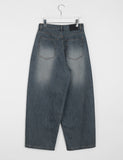 Nellat Cat Washing Cut Balloon Wide Denim Pants