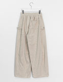 Netani Banding String Brushed Corduroy Side Snap Wide Pants