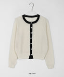 Ninky Color Matching Ribbed Crop Cardigan