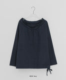 Pundy Slit Ribbon Off-Shoulder Sweatshirt