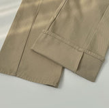 Wide Banding 4-Season Side Cut Cotton Pants