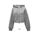 ROLLI CROP BRUSHED HOOD ZIP-UP