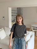 [BAONHAUS] Henkit Size Cotton Round Short Sleeve Tee