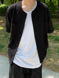 S/S Round Neck Cotton Cardigan