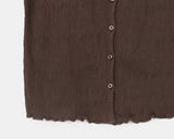Plain Wrinkle Wave Button Short Sleeve Cardigan