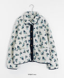 Yokone Fleece Flower Collar Jacket