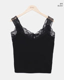 Untell Lace Button Half-Open Sleeveless