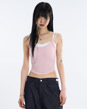 Laia wide binding cropped sleeveless top