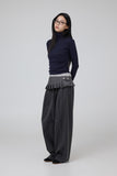 Knob Belt Wide Trousers