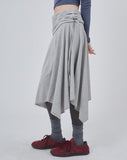 Fold crop flare midi skirt
