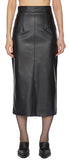 Maki leather long skirt