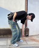 Keep patch denim pants